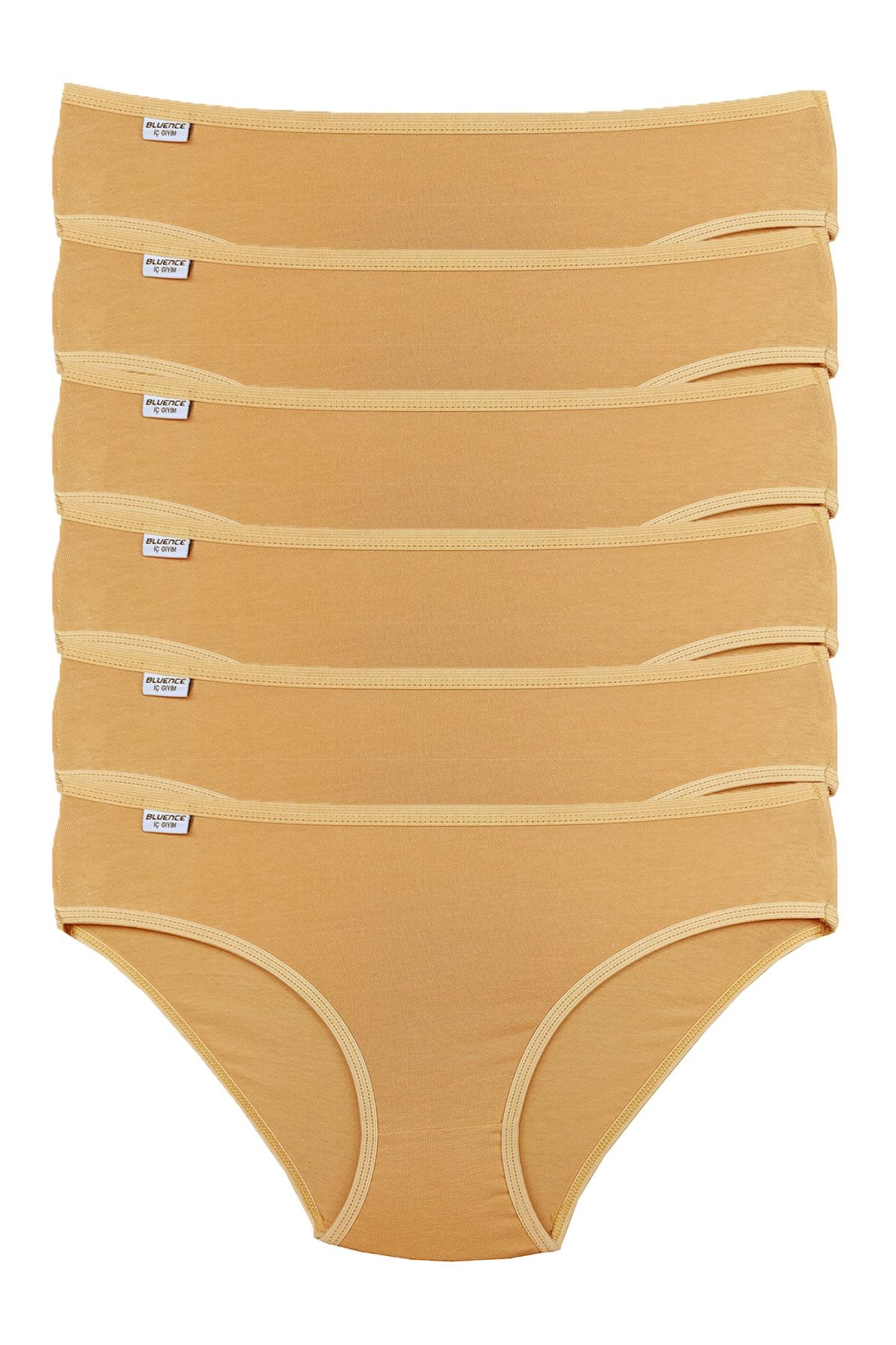 Bluence Büyük Beden Kadın Ten 6'lı Paket Likralı Slip Külot