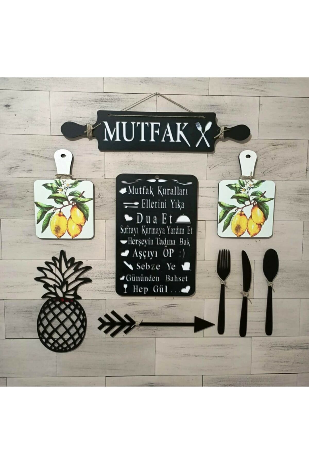 DENİZ LAZER Mutfak Duvar Konsepti Limon Tablosu 9 Parça
