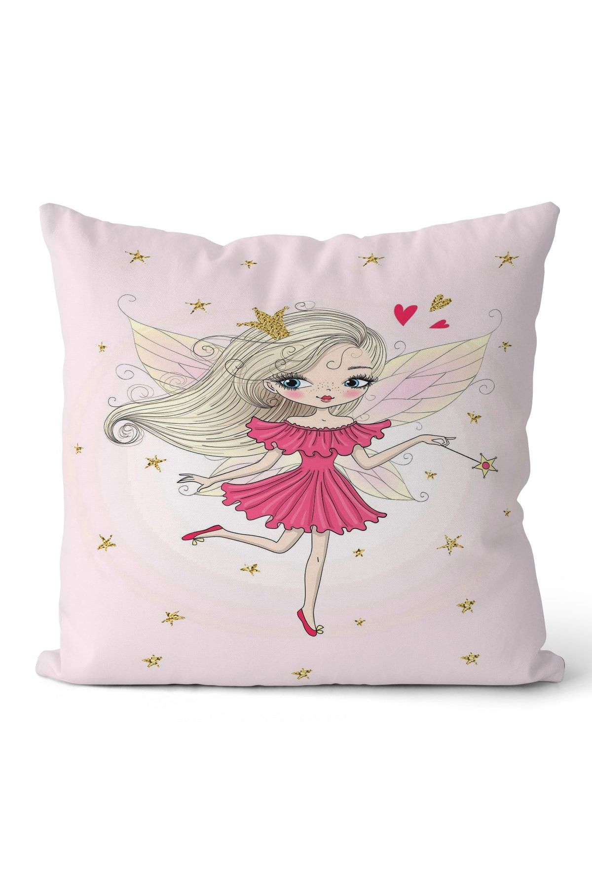 SHOWY BABY Sevimli Peri Kızı Ve Yıldız Desenli Çocuk Odası Kırlent 43x43