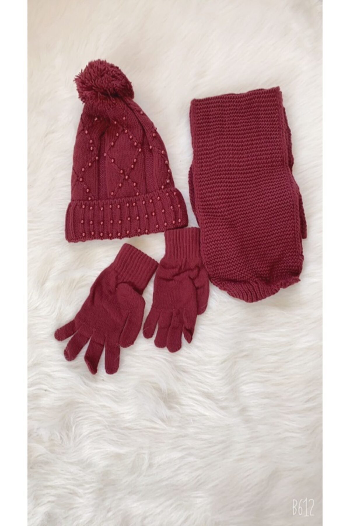 ÇİDEM'S Atkı Bere Eldiven Set Pamuk