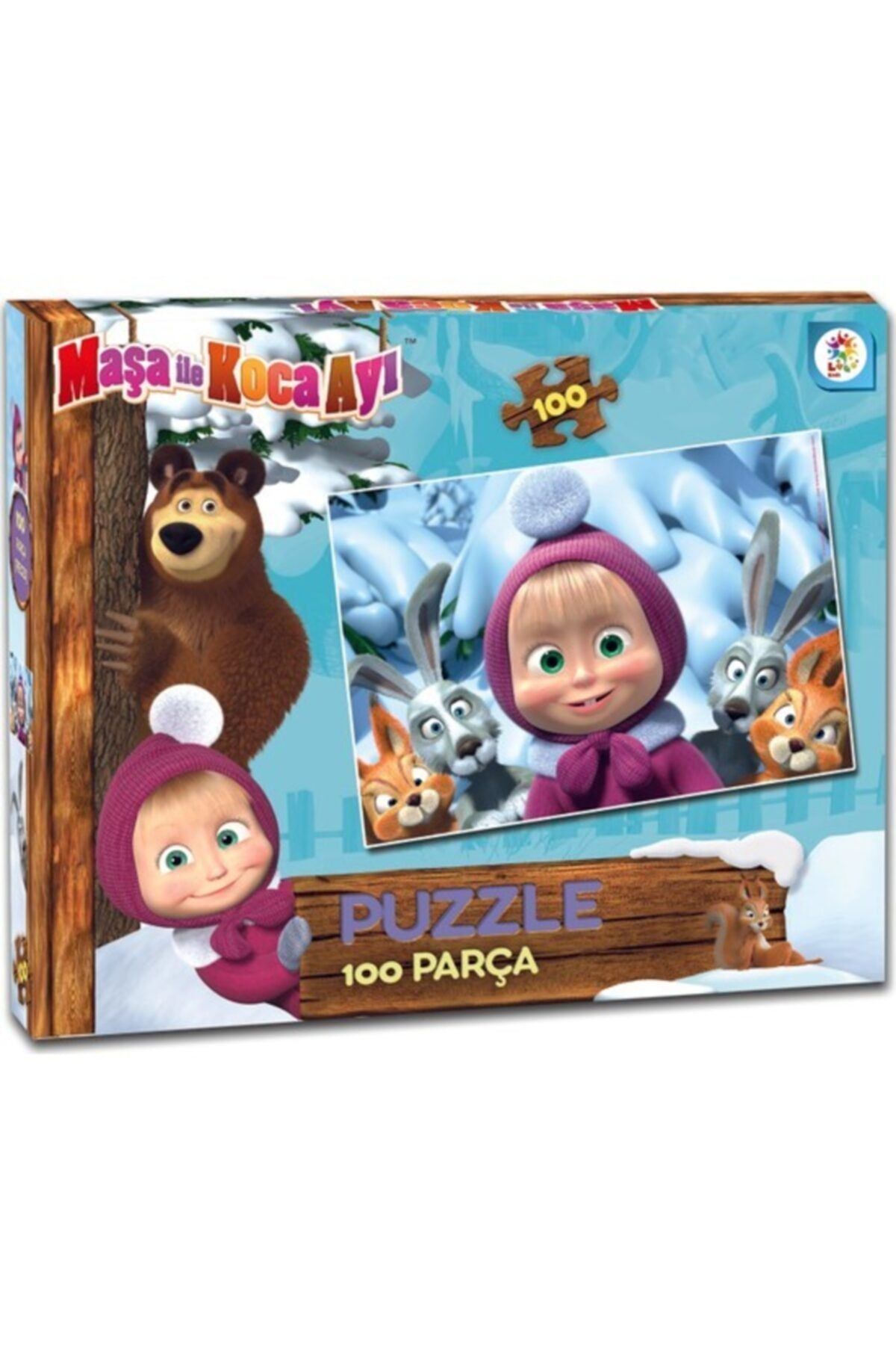 Utku Masha Koca Ayı 100 Parça Kutu Puzzle-el Becerisi Geliştirici Puzzle