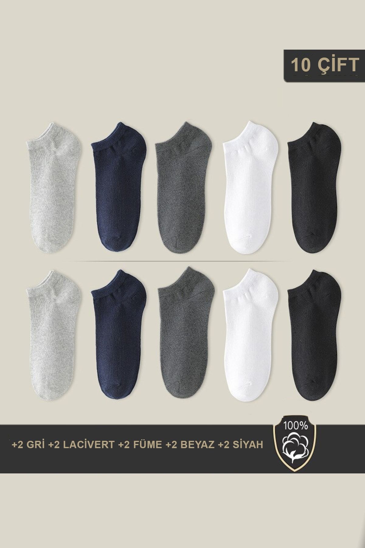 BGK Unisex Patik Çorap 10 Çift Karışık