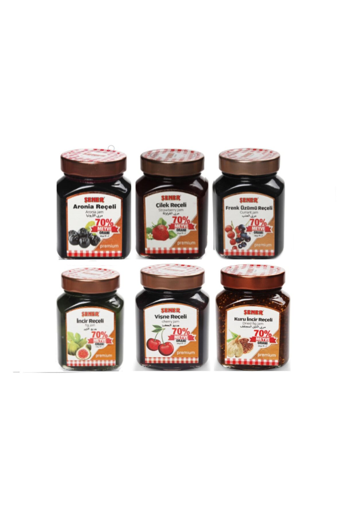 Şener %70 Meyve Glikozsuz Premıum Reçel Avantaj Paket 400 gr
