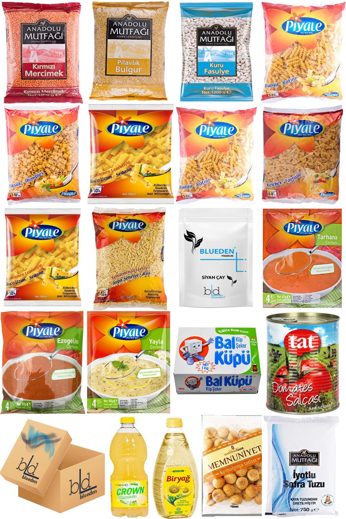 Blueden Ramazan Paketi Gıda Paketi Erzak Yardım Paketi 20 Parça 135 Nolu Paket