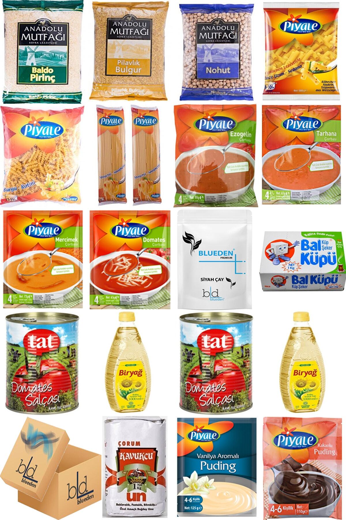 Blueden Ramazan Paketi Kumanya Ezrak Gıda Yardım Kolisi 20 Parça 74 Nolu Paket