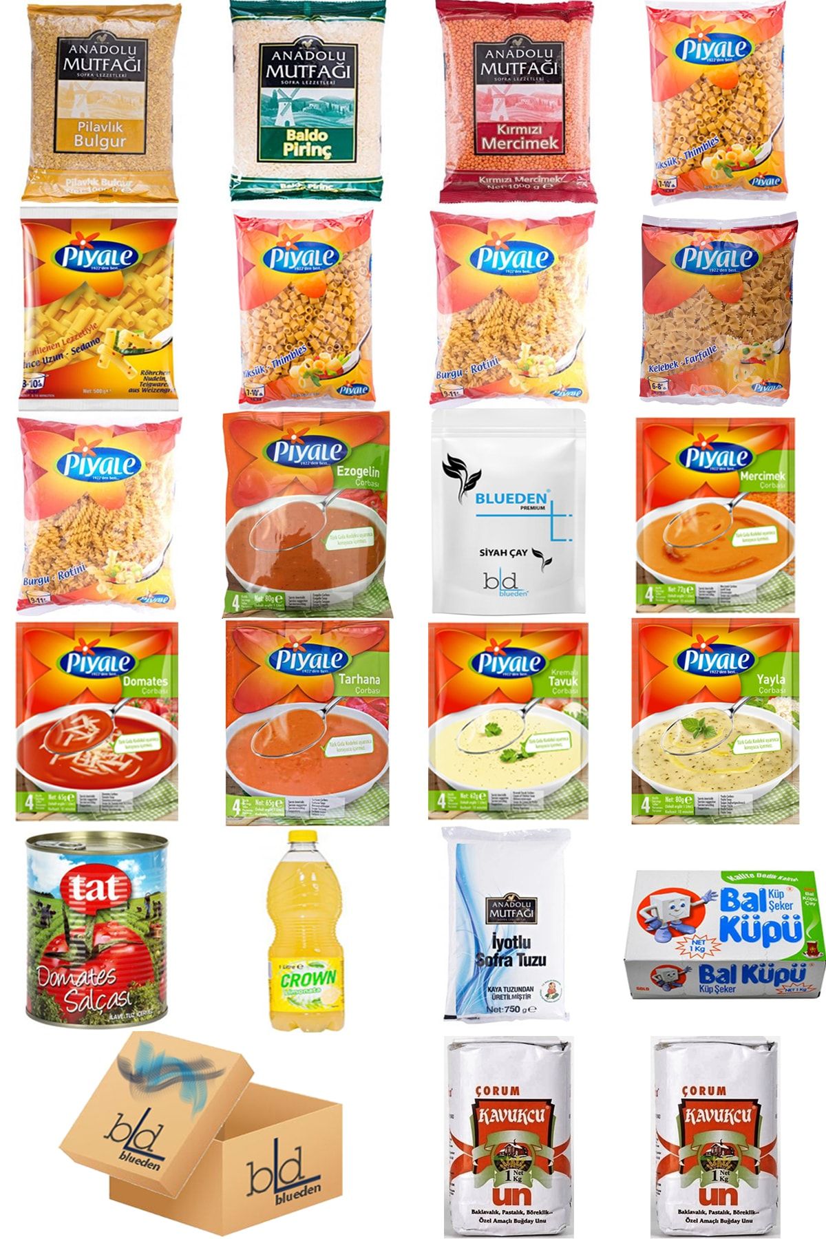 Blueden Ramazan Paketi Kumanya Ezrak Gıda Yardım Kolisi 22 Parça 75 Nolu Paket