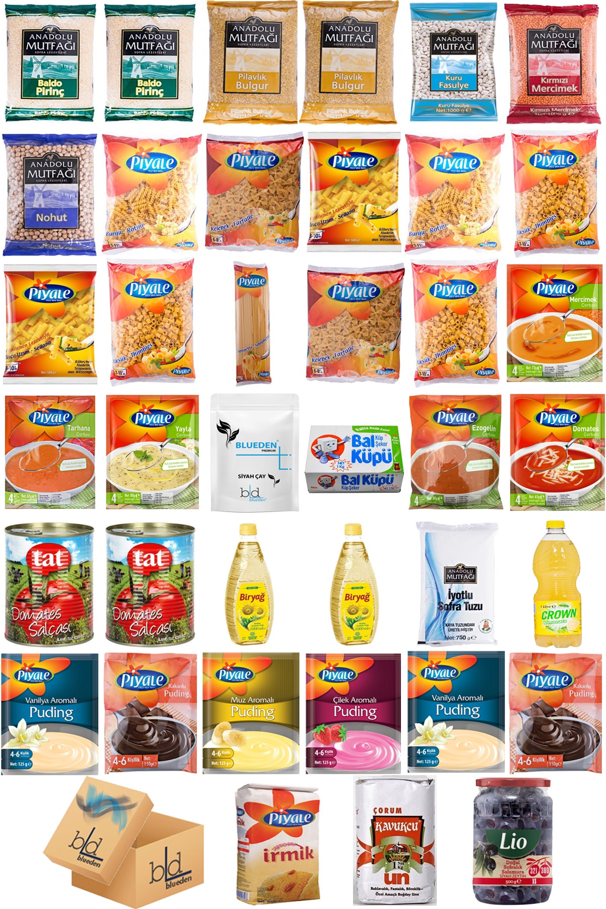 Blueden Ramazan Paketi Kumanya Ezrak Gıda Yardım Kolisi 39 Parça 33 Nolu Paket