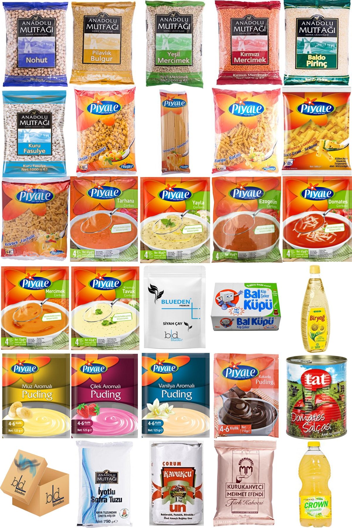 Blueden Ramazan Paketi Kumanya Ezrak Gıda Yardım Kolisi 29 Parça 35 Nolu Paket