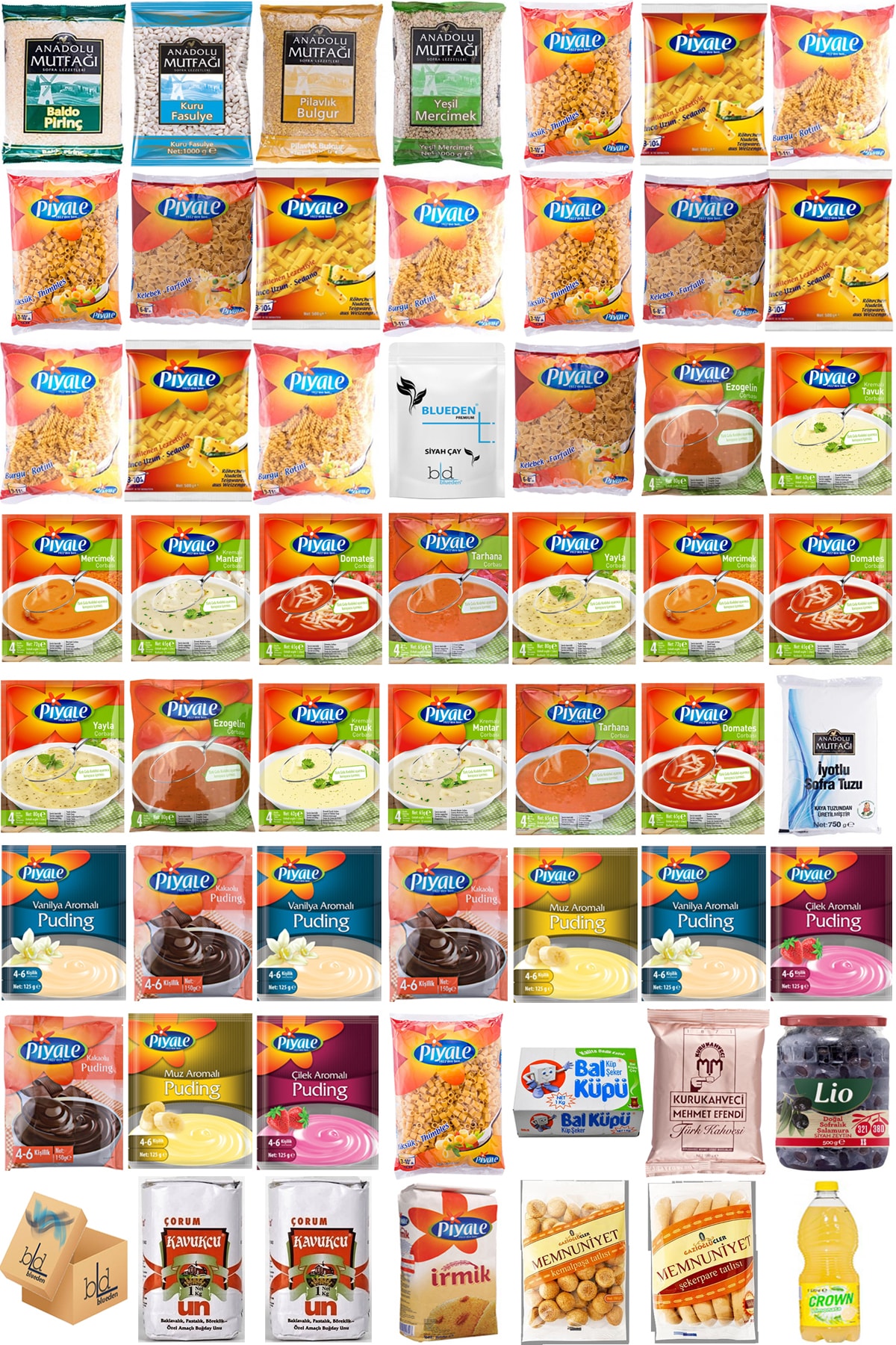 Blueden Ramazan Paketi Kumanya Ezrak Gıda Yardım Kolisi 55 Parça 46 Nolu Paket
