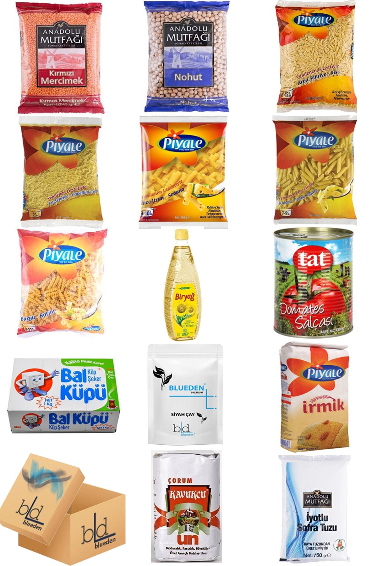 Blueden Ramazan Paketi Kumanya Ezrak Gıda Yardım Kolisi 14 Parça 21 Nolu Paket