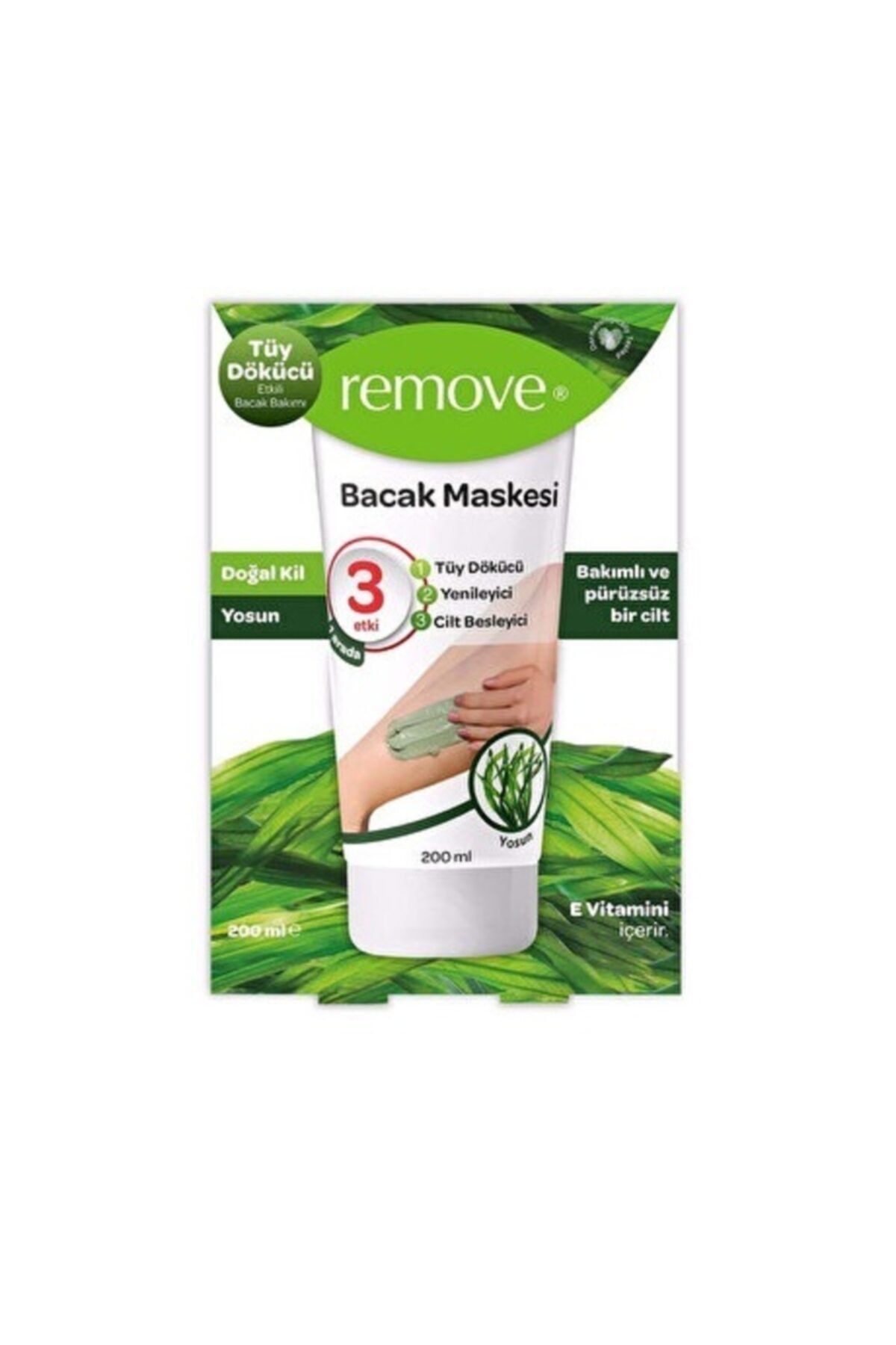 remove Tüy Dökücü Bacak Maskesi Doğal Kil Ve Yosun Özlü 200 Ml