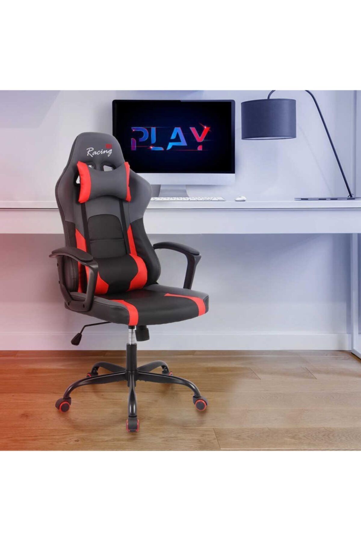 Adore Mobilya Max Racing Speed Oyuncu Ve Çalışma Koltuğu Siyah Gri Kırmızı