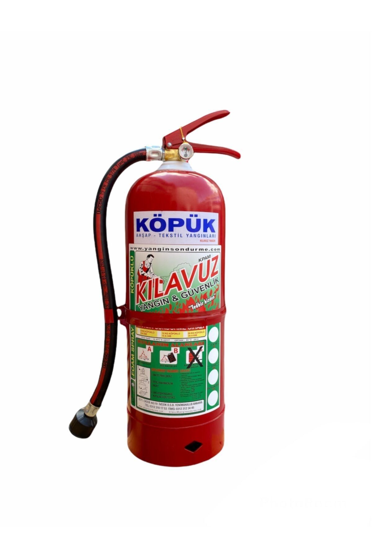 KPAM KILAVUZ YANGIN ve GÜVENLİK 6 Kg Köpüklü Yangın Söndürme Cihazı ( 2 Yıl Garantili)