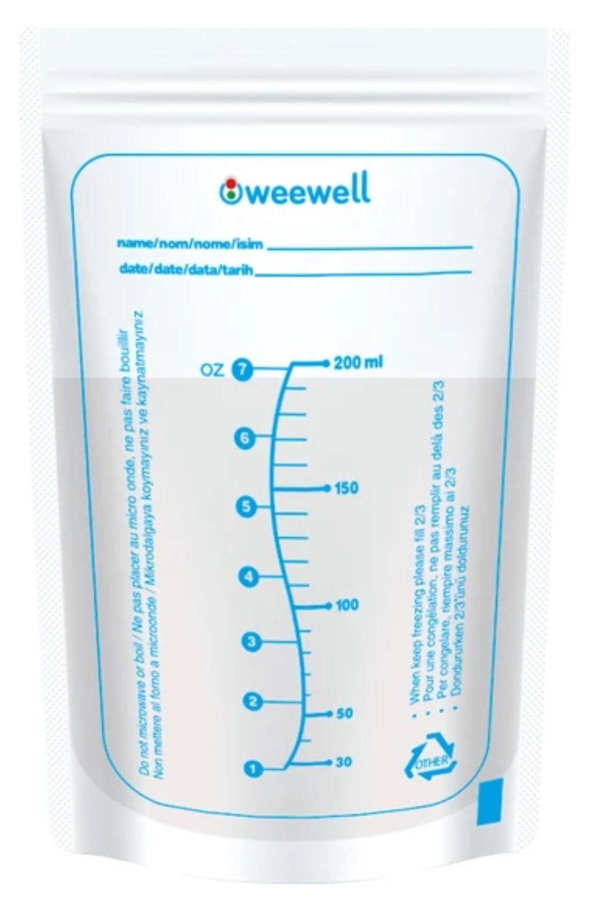 WEEWELL Anne Sütü Saklama Poşeti 200 ml 25 Adet