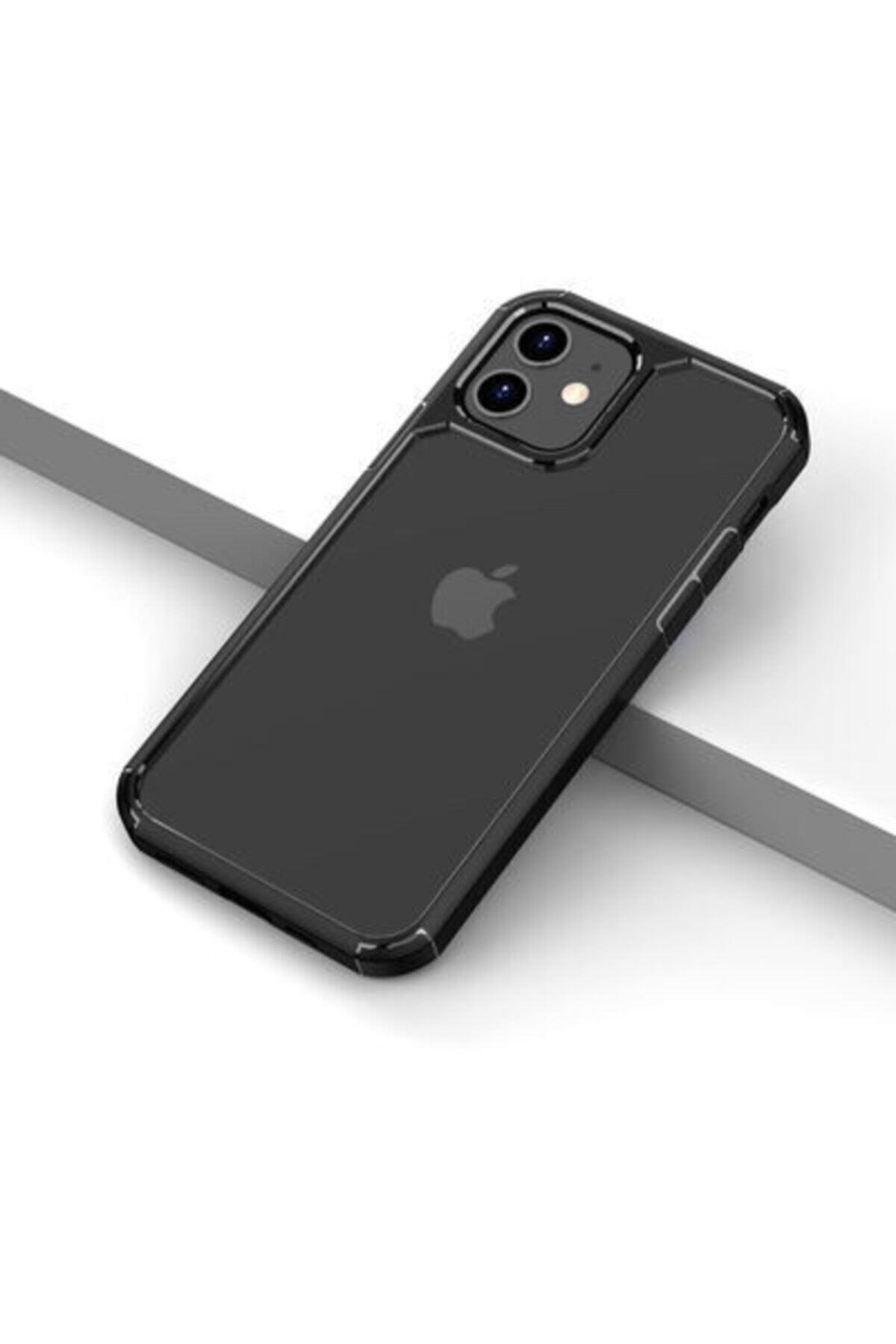 Apple Iphone 12 Mini Kılıf Kenarları Renkli Arkası Pürüzsüz Ve Şeffaf Lüks Kapak