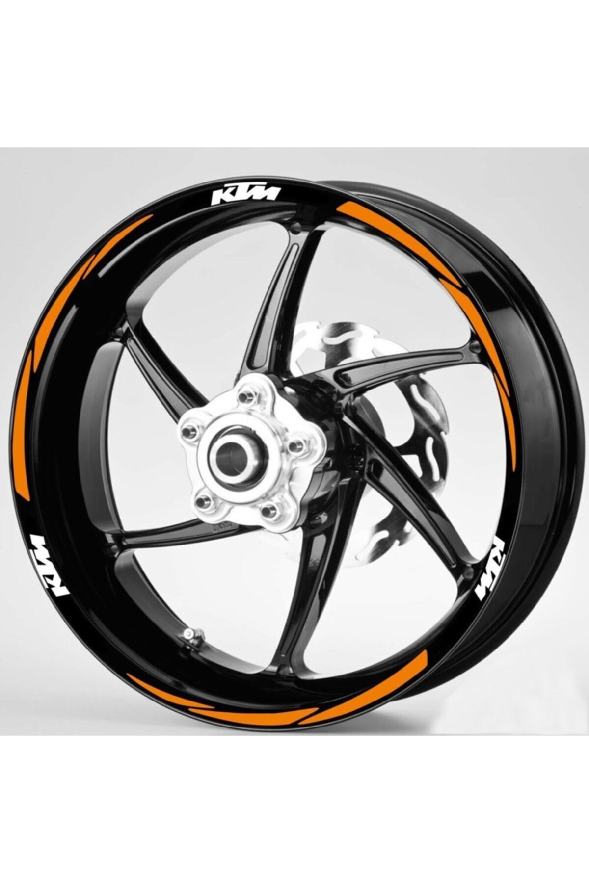 Redline Grafik Beyaz Ktm Yazılı 3 Parçalı Reflektif Turuncu Jant Şeridi