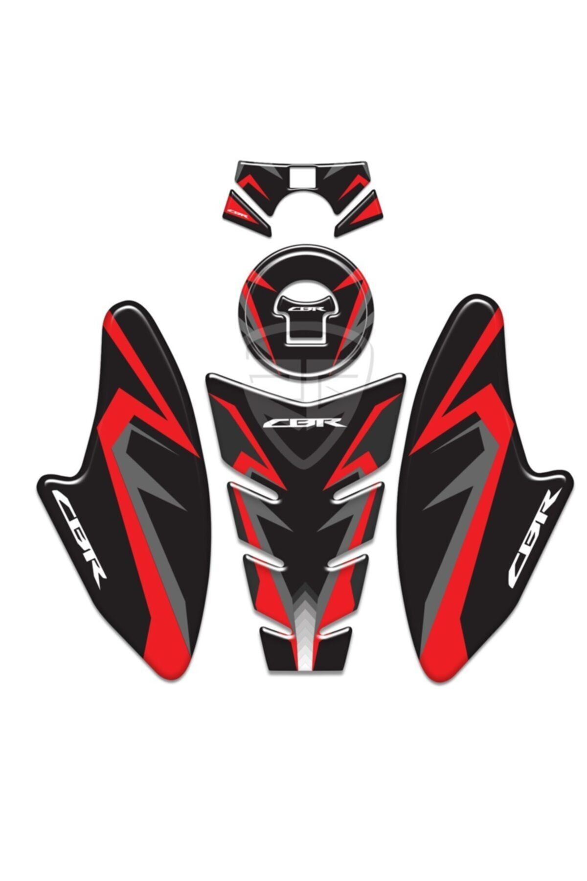 Redline Grafik Honda Cbr 250 Tank Pad Set Kırmızı Siyah