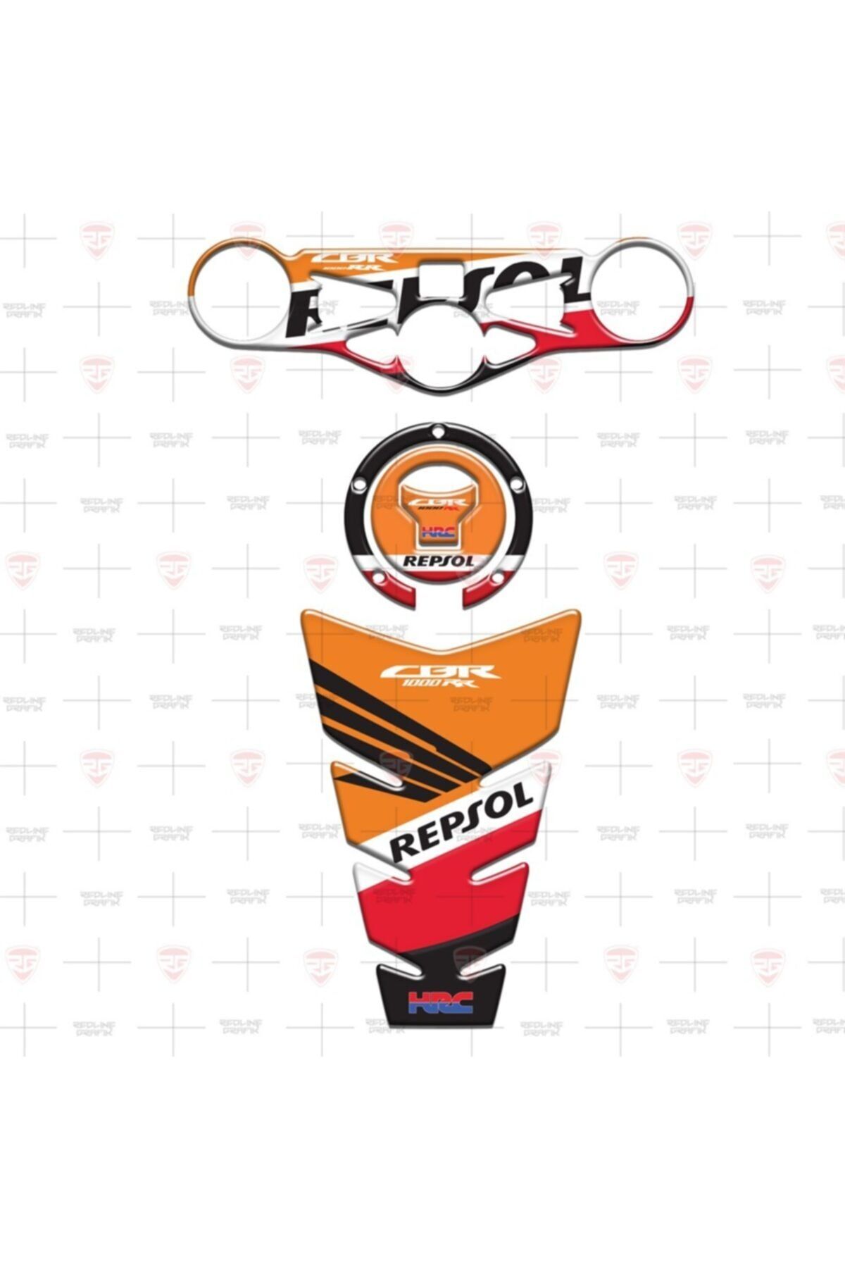 Redline Grafik Hrc 1000rr 2014 - 2019 Repsol Tank Pad Depo Kapak Gidon Pad Set 3'lü Set