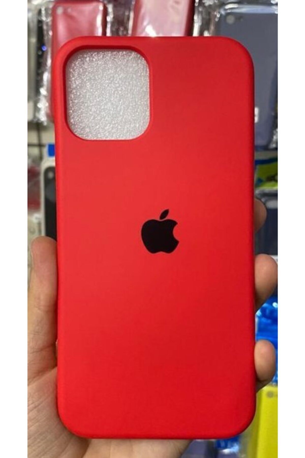 Go Aksesuar Iphone 12 / 12 Pro Uyumlu  Logolu Kırmızı Içi Kadife Aa Kalite Lansman
