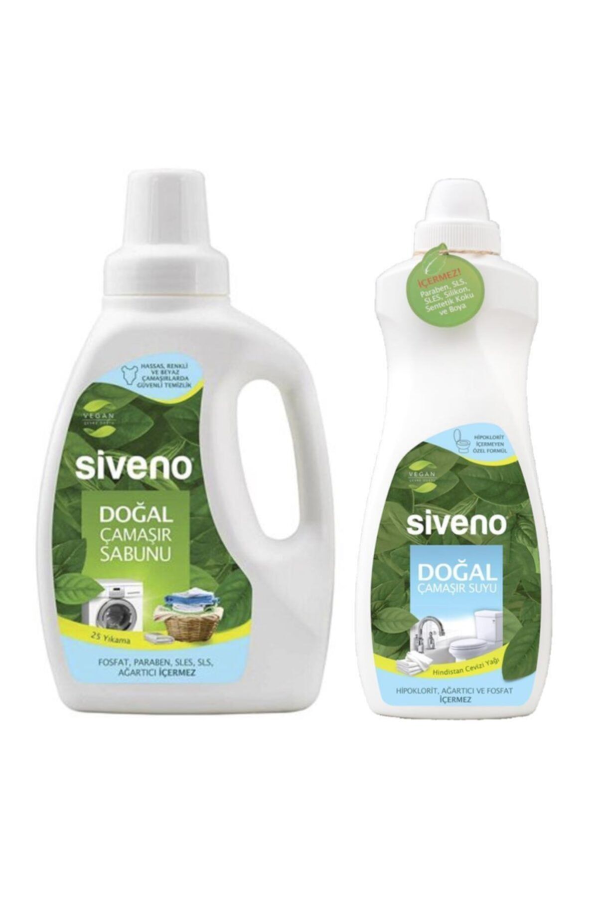 Siveno Doğal 2'Li Set Çamaşır Sabunu 750 ml + Çamaşır Suyu 700Ml