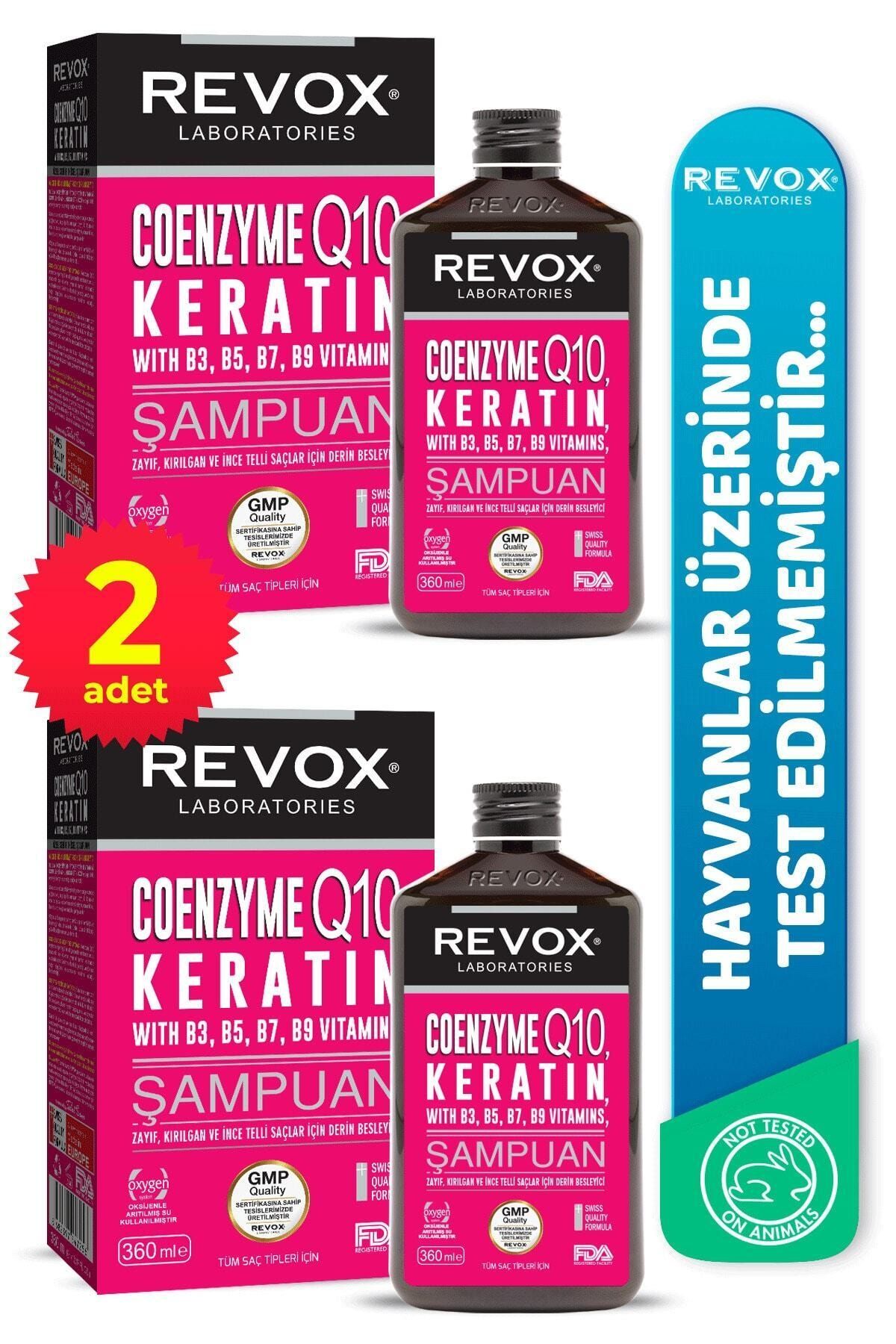 Revox Keratin & Koenzim Q10, B Vitamin Kompleks Özel Seri Şampuan 2'li Set