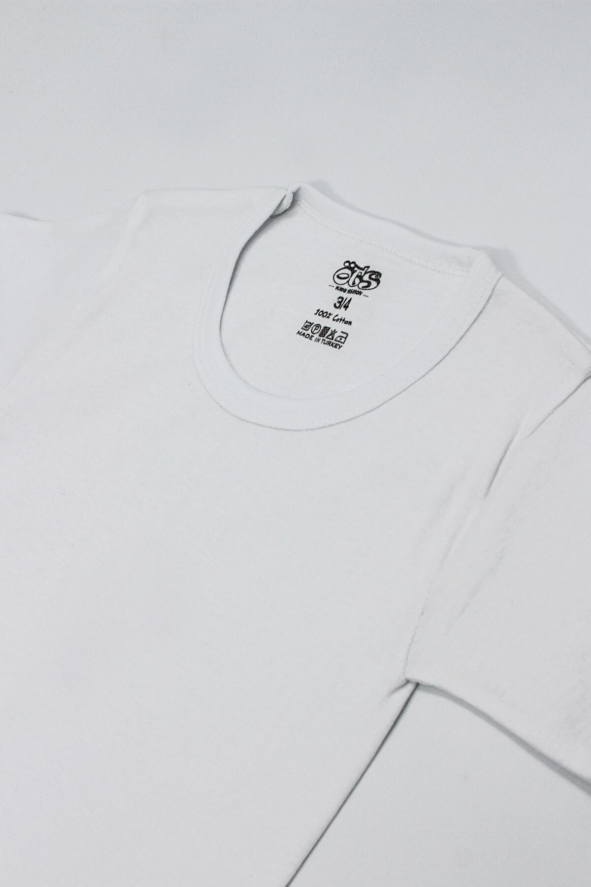 Öts Erkek Çocuk Beyaz 2'li Pamuk Ribana T-shirt