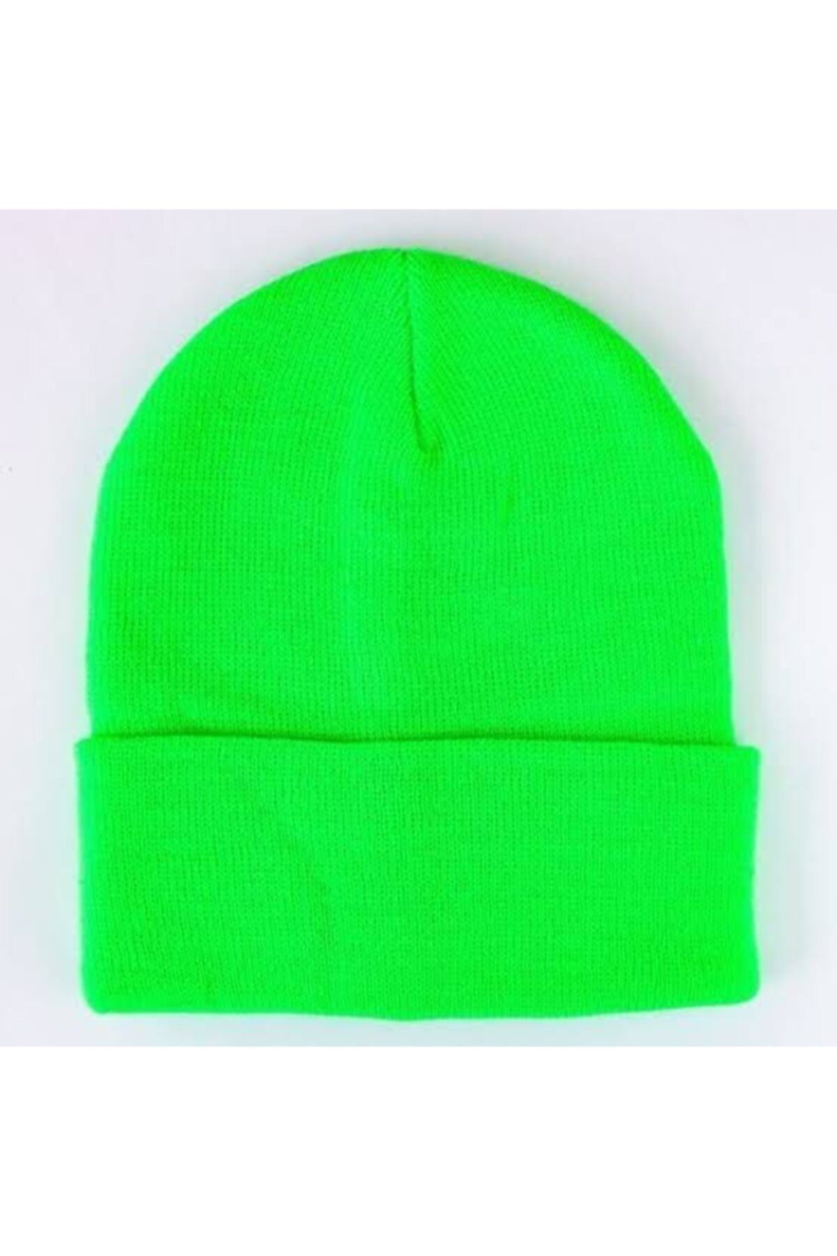 Belifanti Collection Katlanır Unisex Düz Bere Neon Yeşili
