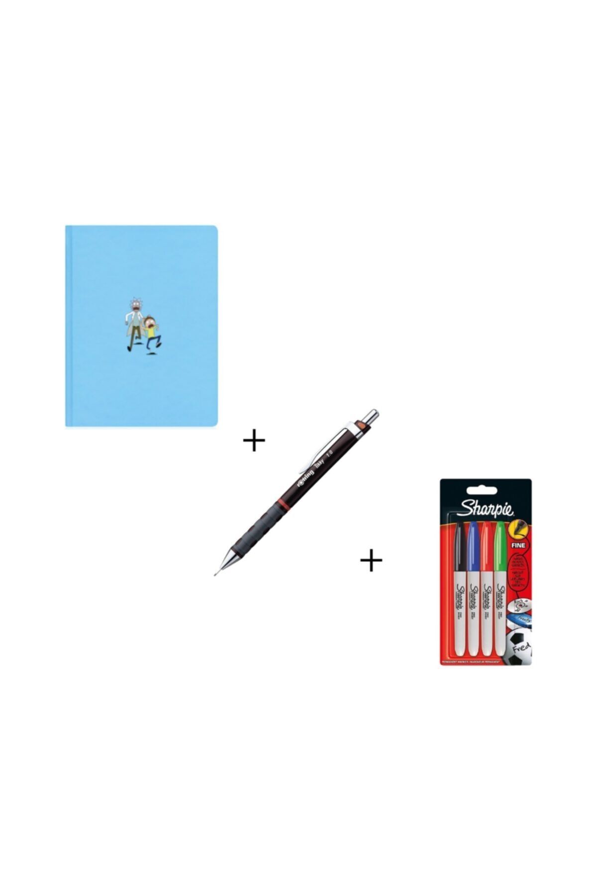 Mabbels Rick And Morty 7,5x12 Haftalık Ajanda+tikky Versatil Bordo 0,7 Mm.+sharpıe Set Permanent Fıne 4lü