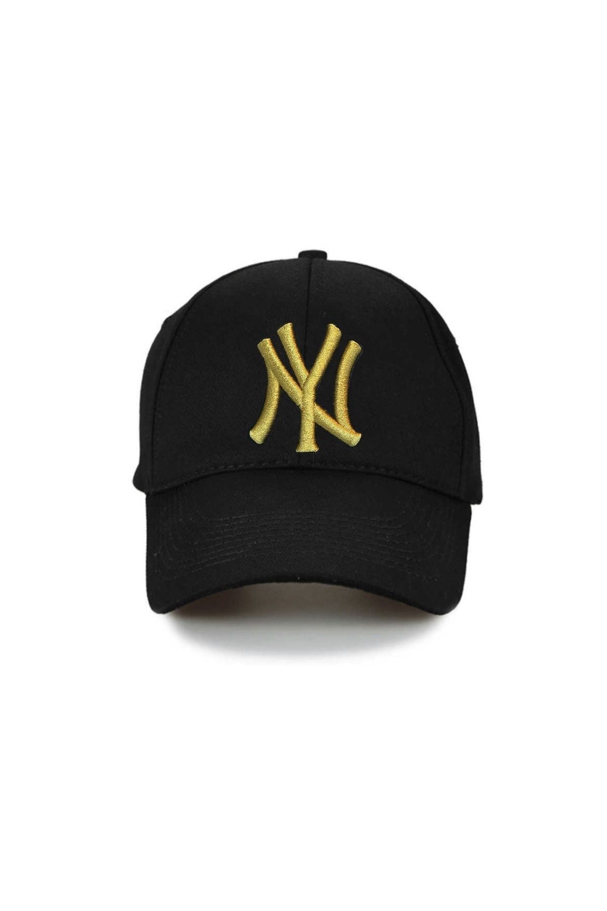 NuxFah Unisex Siyah Ny New York  Özel Gold Nakış Şapka