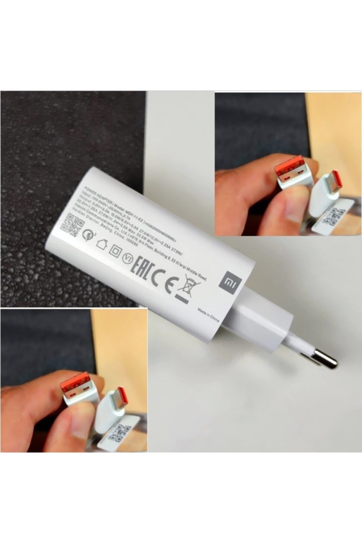 TOMMYWOLF Xiaomi Orjinal 33 Watt Hızlı Şarj Aleti Başlık+kablo Set Xiaomi 33w Mdy 11 Ez Note 8 Ve Sonrası