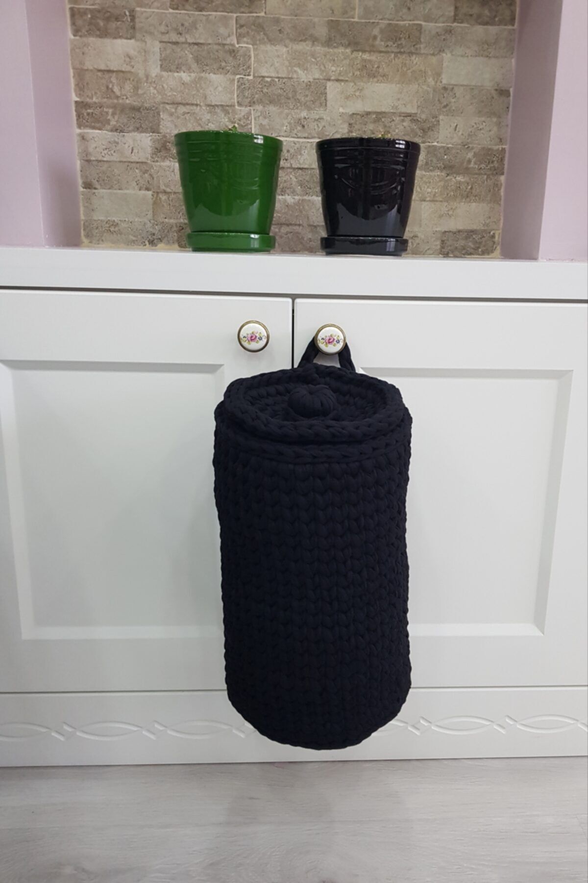 ÖRGÜM Poşetlik Siyah Renk Kapaklı Poşetlik 30x17 Cm