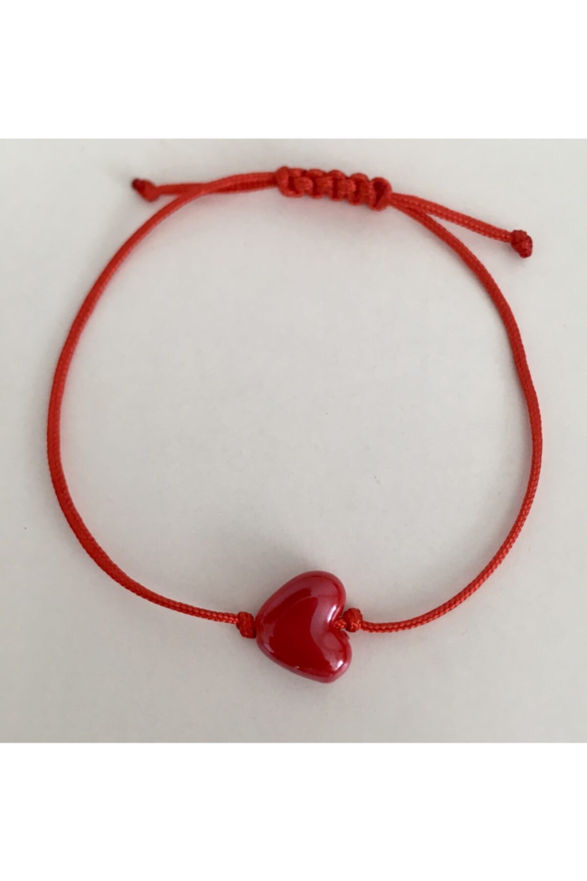 bygüneşaccessories Kırmızı Murano Cam Kalpli Şans Bilekliği