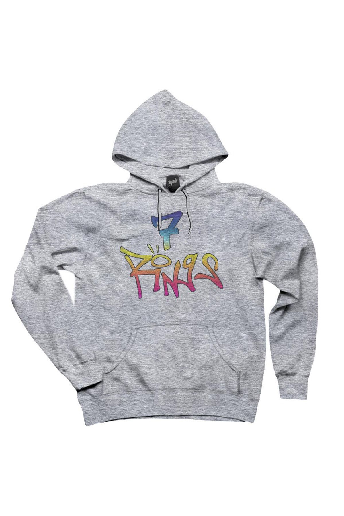 Z zepplin Ariana Grande Seven Rings Gray Hooded Sweatshirt