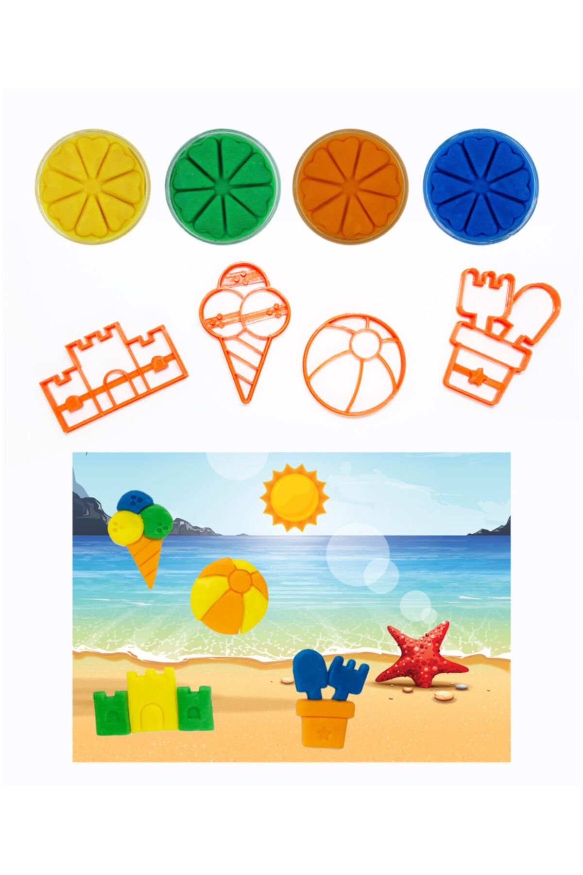 Bonnie Play Dough Doğal Oyun Hamuru 4'lü Summer Time Seti 4*150gr