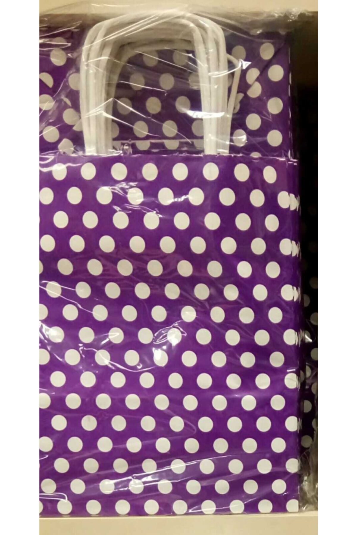 Happyxuan Happy Karton Çanta 15x20x8cm -50 Adet Mor