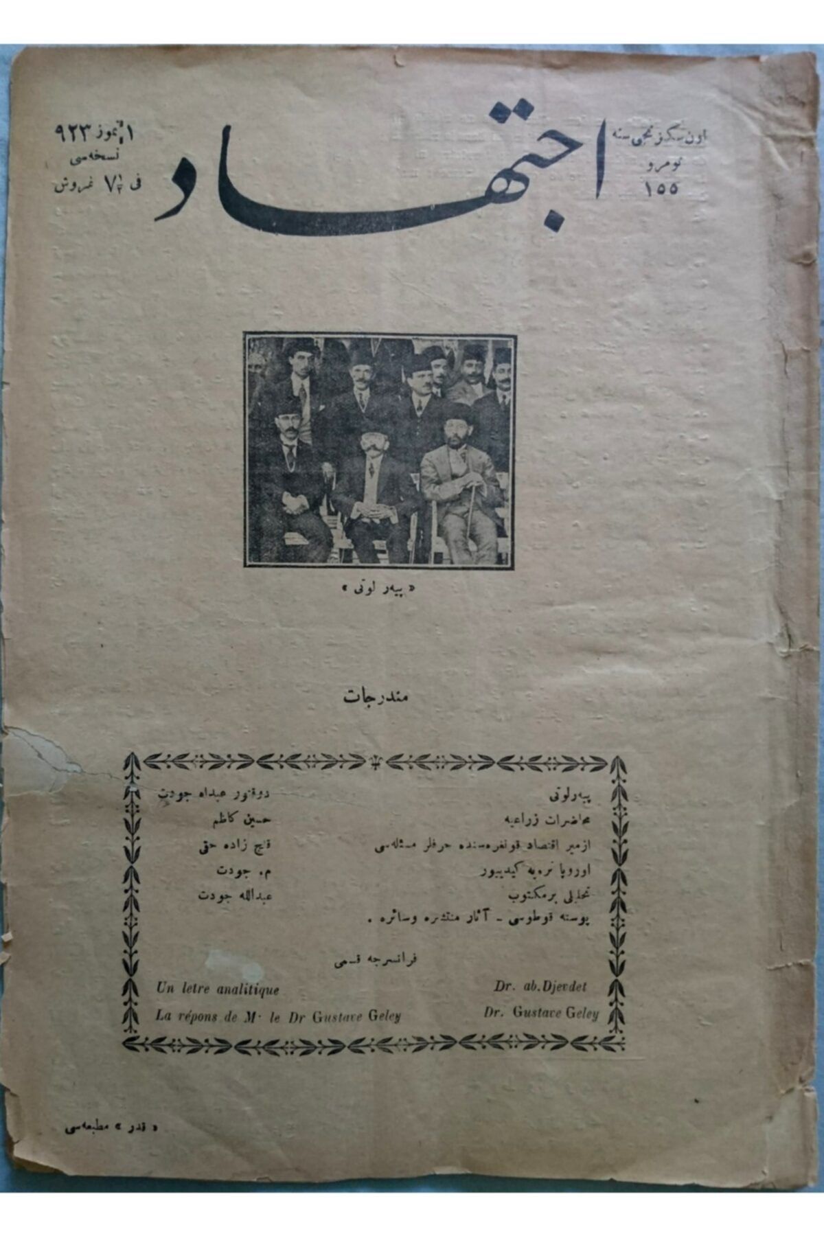 SIRAT Ictihad (osmanlıca) - Haftalık Dergi (no 155, Yıl 1923)
