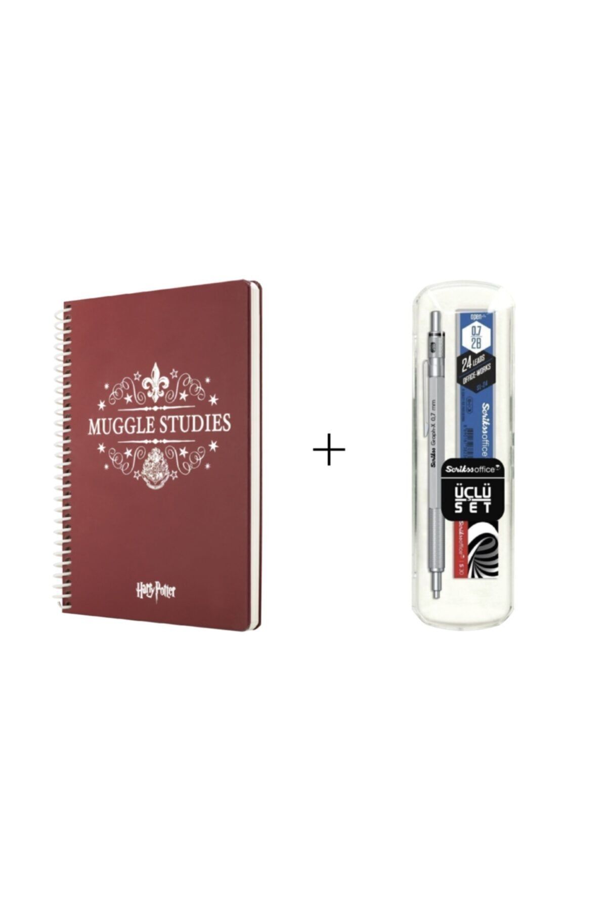 Mabbels Butik Back To School Harry P. Muggle Studies Defter+graph-x Metal Versatil Kalem 0.7 Mm Gri 3'lü Set