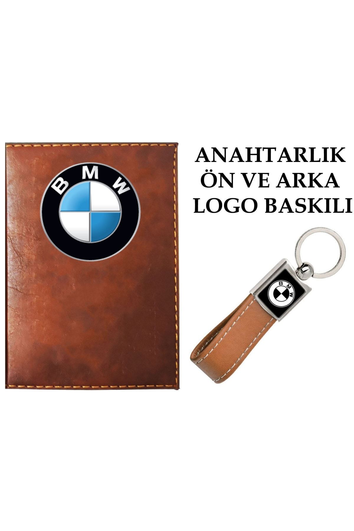 promosyon denizi Bmw Logolu Taba Ruhsat Kabı Ve Bmw Logolu Anahtarlık