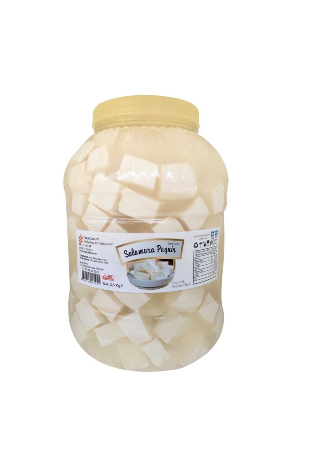 Turunç Gıda Salamura Beyaz Peynir Inek Sütü 3,5 Kg