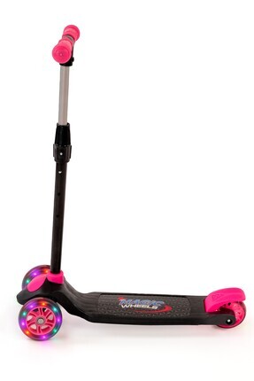 Kız Erkek Pembe Led Işıklı 3 Üç Tekerlekli Yükseklik Ayarlı Magic Çocuk Scooter Image 0