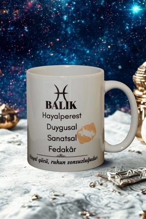 Balık Burcu Temalı Burç Bardağı Kupa Image 0