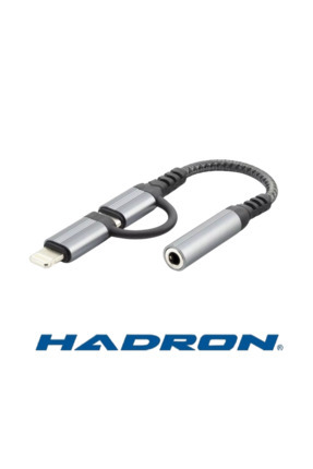 GJ-026 Type-C + Lightning 3.5mm Ses Adaptör Kablosu Siyah Image 0