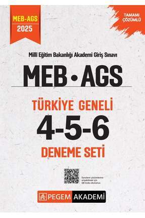 Pegem 2025 MEB-AGS Türkiye Geneli 3 Deneme Çözümlü (4-5-6) Pegem Akademi Yayınları Image 0