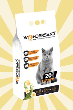 20 Litre %100 Beyaz Bentonit Ince Tane Fulya Kokulu Topaklanan Premium Kedi Kumu Image 0