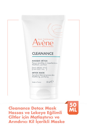 Cleanance Hassas ve Lekeye Eğilimli Ciltler için Matlaştırıcı ve Arındırıcı Kil İçerikli Maske 50 ml Image 0