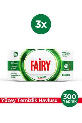 Power Wipes Yüzey Temizlik Havlusu 100 Yaprak 3 Adet | Beyaz Sabun | Beyaz Sirke & Karbonat Image 0