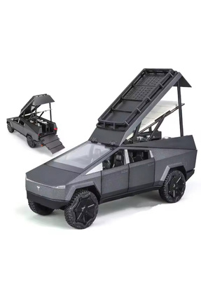 Tesla Cybertruck Diecast 1:24 Büyük Boy Metal Araba Işıklı Sesli Model 23.5 Cm Image 0