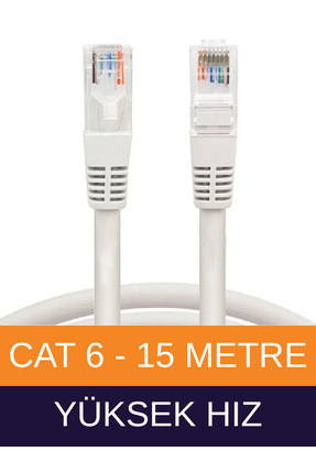 Cat6 15mt Lan Ethernet Kablosu Kalın Kaliteli Fabrikasyon Internet Kablo Image 0