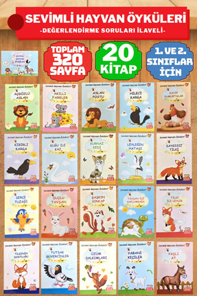 1. ve 2. Sınıflar İçin Tavsiyeli Kolay Okuma Hikaye Kitapları | Tam 20 Adet Sevimli Hayvan Öyküleri. Image 0