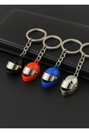 Kask Anahtarlık, Mini Kask Araç Oto Aksesuar 3d Metal Anahtarlık, Renkli Kask Anahtarlık (1 ADET) Image 0